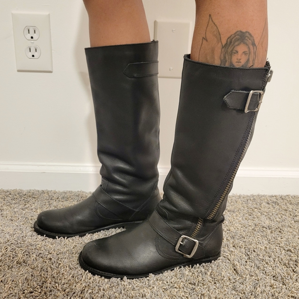 Aldo Genuine Leather Mid-Calf Boots - Size 7